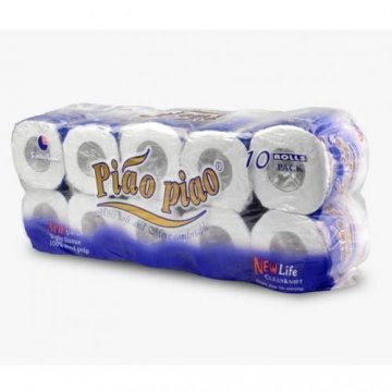 TOILET PAPER PIAO PIAO 10PCS, SUPER SOFT AND CLEAN,STRONG AND ABSORBENT, 2 PLY, GOOD QUALITY