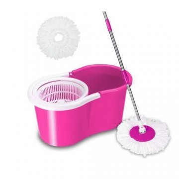 360° SPIN MOP WITH BUCKET, STAINLESS STEEL ADJUSTIBLE HEIGHTHANDLE, 2 IN 1 WASH AND RINSE BUCKET, TELESCOPIC LOCK, EASY CLEANING