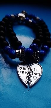 Best friend bangles in blue and black gemstone