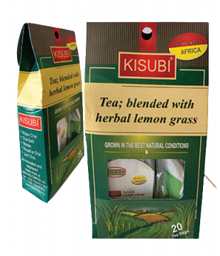 BLENDED KISUBI TEA, 20 TEA BAGS,HERBAL LEMON GRASS,GROWN IN THE BEST NATURAL CONDITIONS