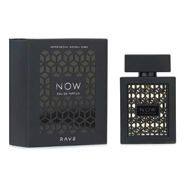 RAVE NOW 3.4 EAU DE PARFUM SPRAY FOR BOTH MEN AND WOMEN, LASTING IMPRESSION, FRUITY AROMA, WOODY AND SWEET MUSKY FRAGRANCE, BLACK BY LATTAFA