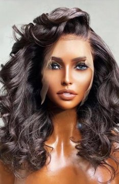BODY WAVE LACE FRONT WIG, NATURAL HUMAN HAIR, FULL, THICK, SOFT AND MOISTURIZED