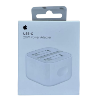 APPLE POWER ADAPTER USB-C,20W,ROUND EDGED,PORTABLE,FAST  & EFFICIENT CHARGING,WHITE