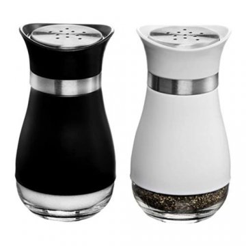 SALT & PEPPER SHAKER,2 PIECES,STEEL AND GLASS,HIGH-QUALITY AND DURABLE