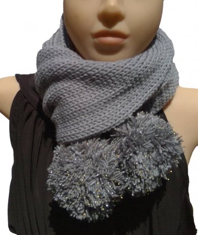 SCARF POMPOM MUFFLER 150x30cm, IN MULTIPLE COLOR SHADES