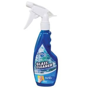 GLASS CLEANER,500ml,ALL CLEAR AND NO SMEAR,BLUE WITH SPRAY LID,BY OCTOPUS