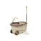 360 DETACHABLE SPIN MOPPER SET, WHEELS SPIN HEAD NOZZLE MOP, CLEAN BROOM, LIGHT AND EASY TO USE CREAM AND BROWN