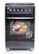 SANO FULL GAS COOKER, 55 x 55CM, 4  GAS BURNERS, DOUBLE BURNER OVEN WITH ROTISSERIE, TIMER,  IGNITION, ADJUSTABLE STANDS, METALLIC COVER, STAINLESS STEEL TOP, BLACK