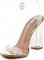 HIGH HEEL SHOES FOR WOMEN,BLOCK BASE, TRANSPARENT,OPEN TOE, ANKLE STRAPS BY CAPE ROBBIN MARIA