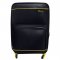 SUITCASE CABIN SIZE,4 WHEEL SPINNERS,3 DOUBLE LOCK ZIPPER,CANVAS MATERIAL,GOOD QUALITY,BLACK