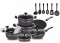 COOKWARE,17 PIECES,STAINLESS STEEL,NON-STICK AND DURABLE,BLACK COLOR