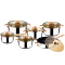 COOKWARE POTS 12 PIECES,NON STICKY,STAINLESS STEEL,GOLDEN HANDLE,FRYING PAN,MILK POT,WHISTLING KETTLE