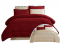 DUVET COVER SET, 6 PIECE, 2 SIDED COLOR REVERSEABLE, COMFORTER DUVET, MAROON AND CREAM, POLYSTER, AMHERST