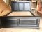 PANEL QUEEN SIZE BED WITH A BLACK PAINT FINISH, SUITABLE FOR INTERIOR USE
