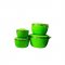 THERMAL CONTAINER,SET OF 4,PLASTIC EXTERIOR AND STAINLESS STEEL INTERIOR,GREEN COLOR