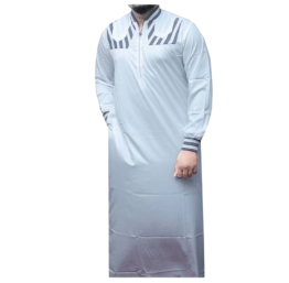 TUNIC KANZU FOR MEN, MUSLIM RAMADAN AND EID OR PRAYER ROBES, HOODLESS, LENGTH (52'', 54'', 56'', 58'', 60'', 62'' ), LONG SLEEVED, NO CHEST POCKETS, ZIP LINE CHEST, SIMPLE AND CLASSY, WHITE, FROM TURKEY