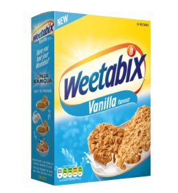 WEETABIX VANILLA, 500g,250g, 88g, WHOLEGRAIN CEREALS, NATURAL VANILLA-FLAVORED, HIGH FIBRE, RICH IN VITAMINS AND IRON, BREAKFAST, STRENGTH, CHILD GROWTH, IMPROVES DIGESTION, BY WEETABIX